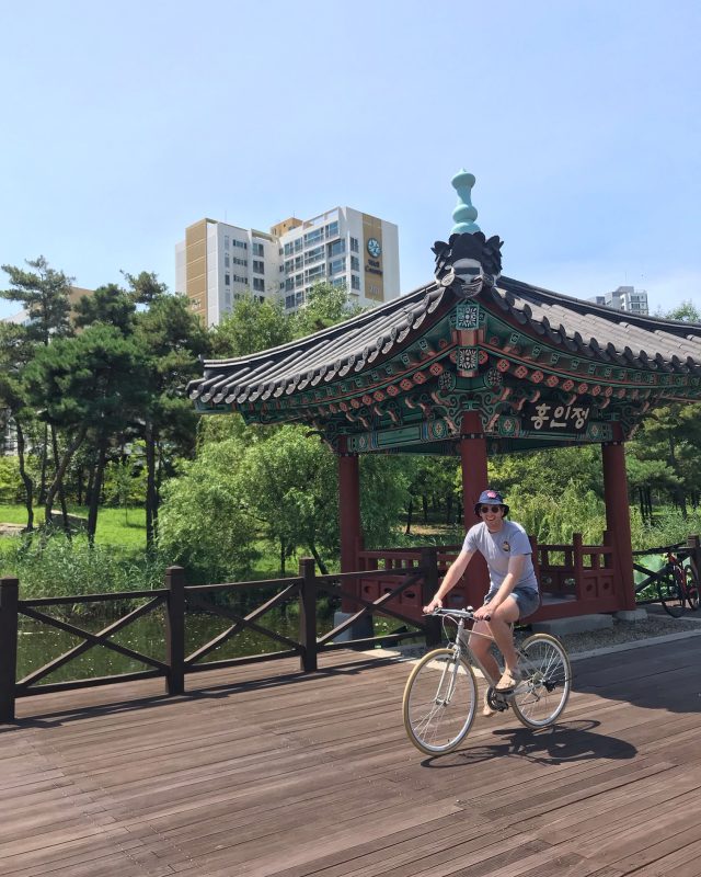 Andrew, Intern at Chadwick International School exploring the sites.