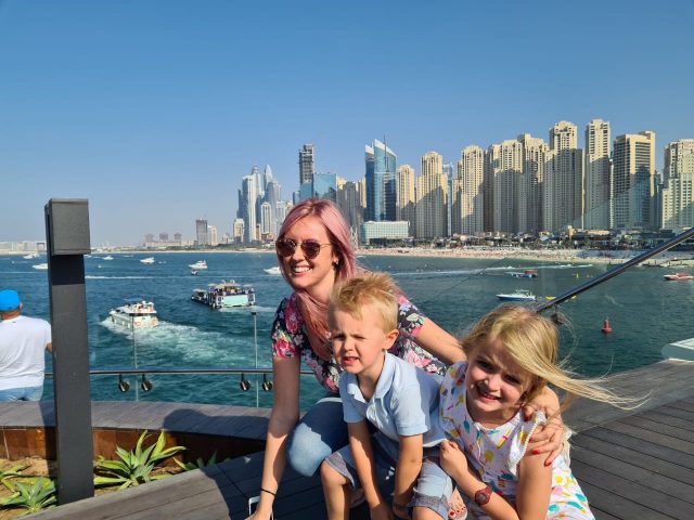 Family on the ocean