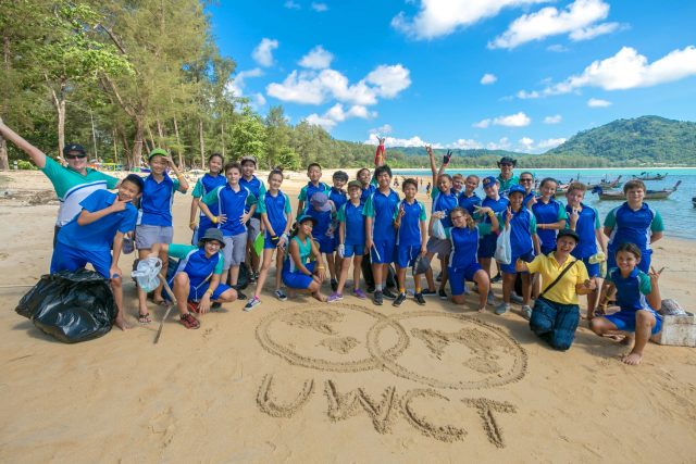 Students on a beach