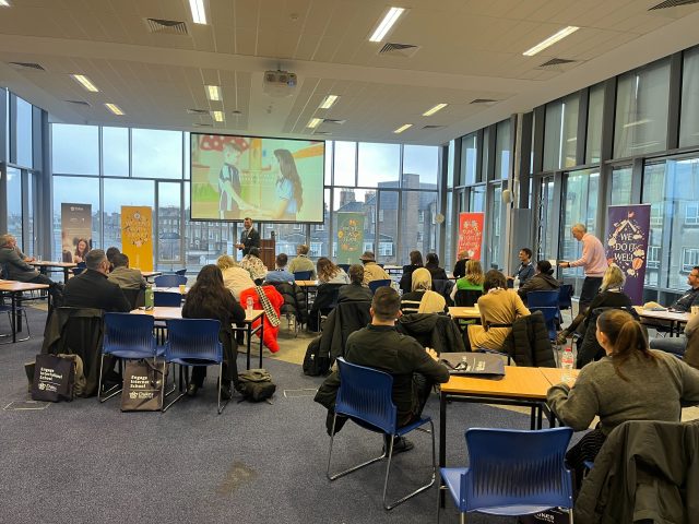 Educators at the Dukes event sharing ideas