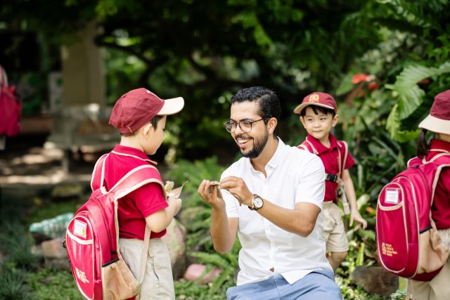 Teacher and student at Vietnam Australia International School