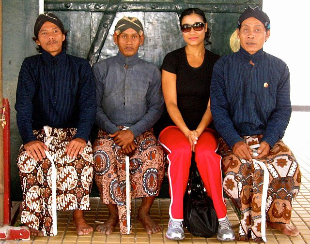 Sitting with locals at the kraton (palace) in Jogja