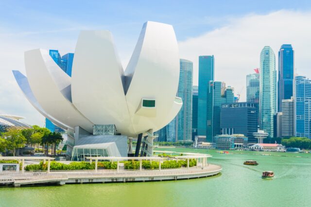 Modern architecture by the waterfront.