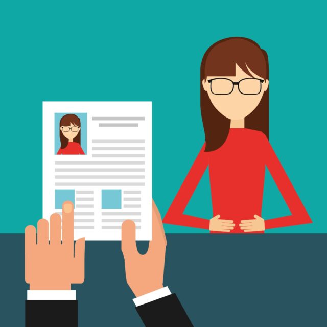 Job interview with resume presentation