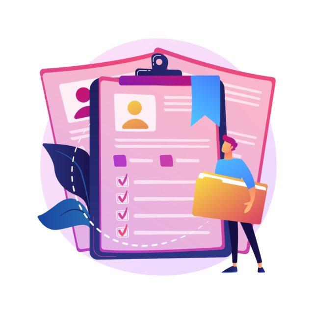 Person holding files and documents