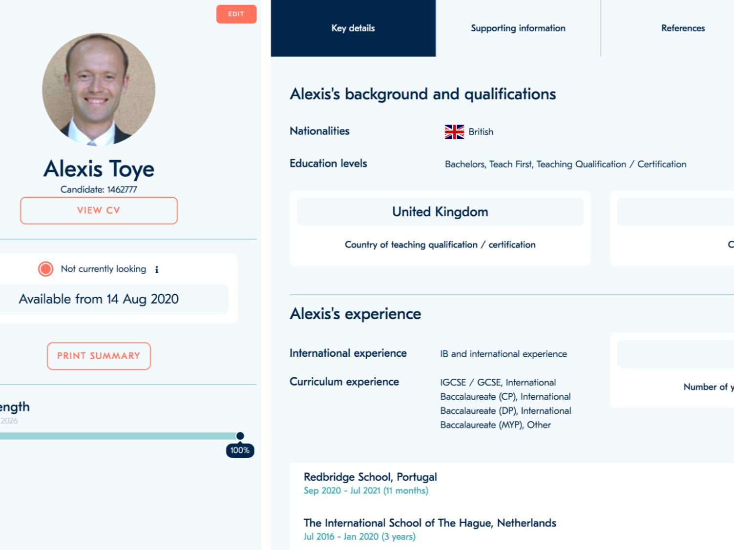 Create your personal profile
