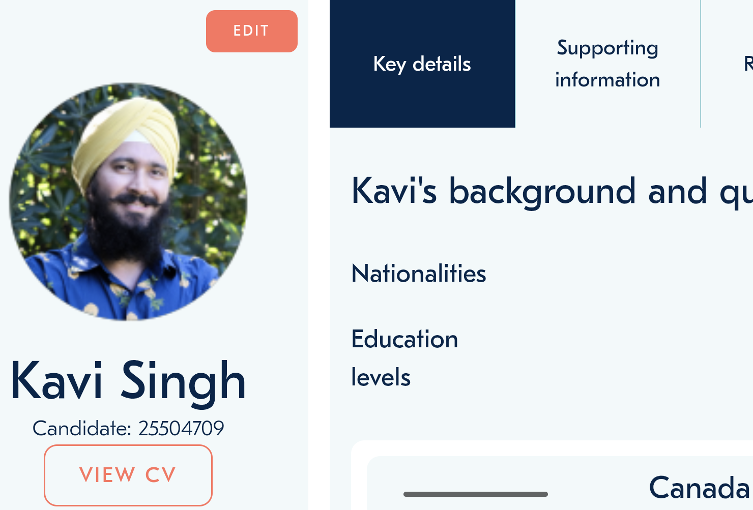 Create your personal profile