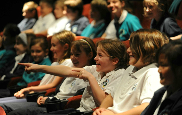 students watch movies