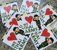 Bangkok since the coup - Thai army stickers